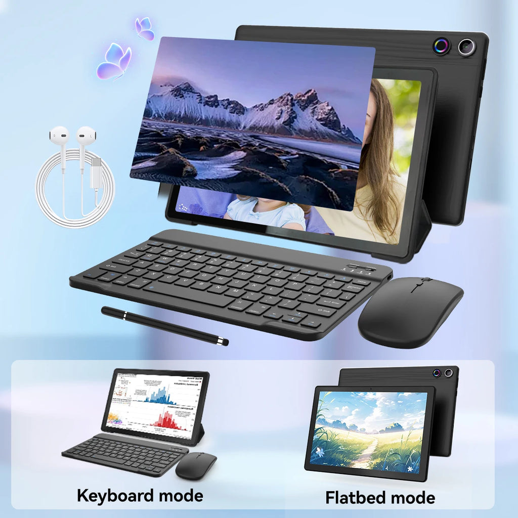 AEEZO 10.1" Android 14 Tablet, 3GB RAM, 64GB, with Case, Stylus, Keyboard and Mouse