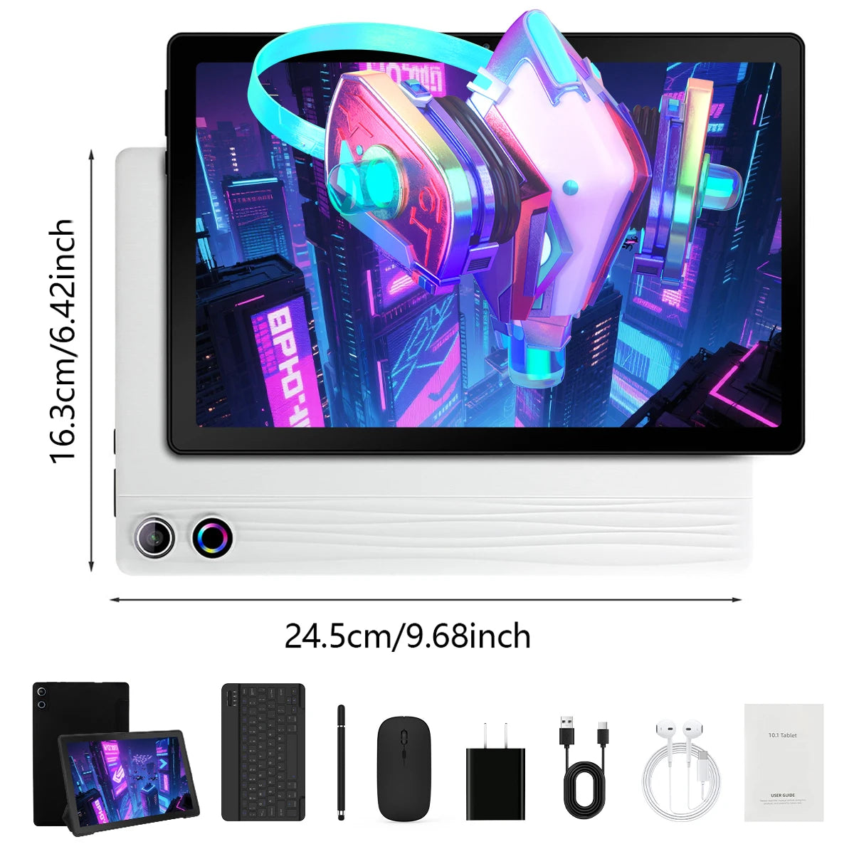 AEEZO 10.1" Android 14 Tablet, 3GB RAM, 64GB, with Case, Stylus, Keyboard and Mouse