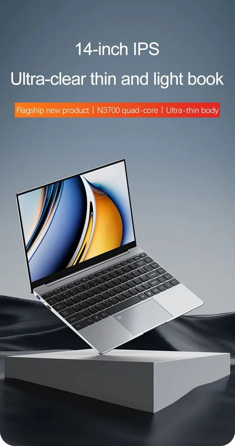 14.1" Laptop, Intel N3700, 16GB RAM, 2TB SSD, Windows 11 Pro