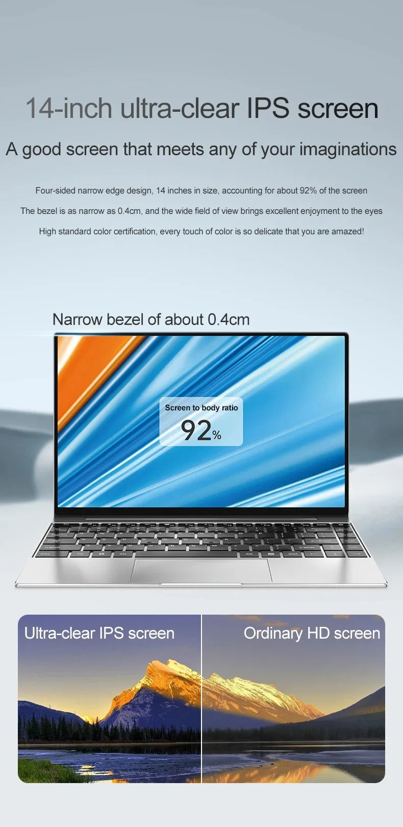 14.1" Laptop, Intel N3700, 16GB RAM, 2TB SSD, Windows 11 Pro