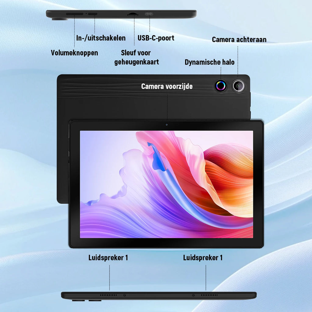 URAO 10" Android 15 Tablet, 3GB RAM, 64GB, with Keyboard, Mouse, Stylus and Case
