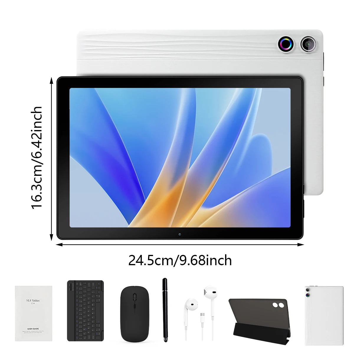 URAO 10" Android 15 Tablet, 3GB RAM, 64GB, with Keyboard, Mouse, Stylus and Case