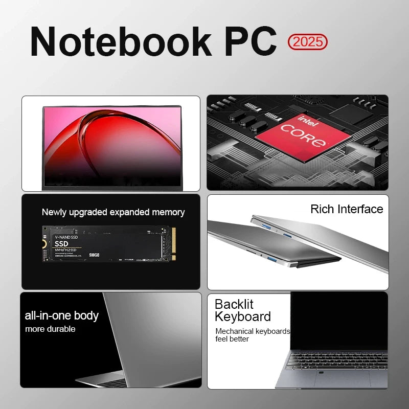 15.6 inch IPS laptop screen and keyboard view