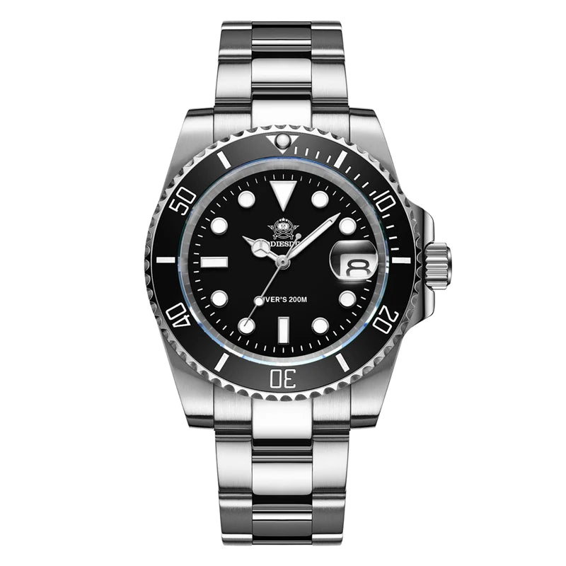 ADDIESDIVE Men's Stainless Steel Quartz Watch, Water Resistant