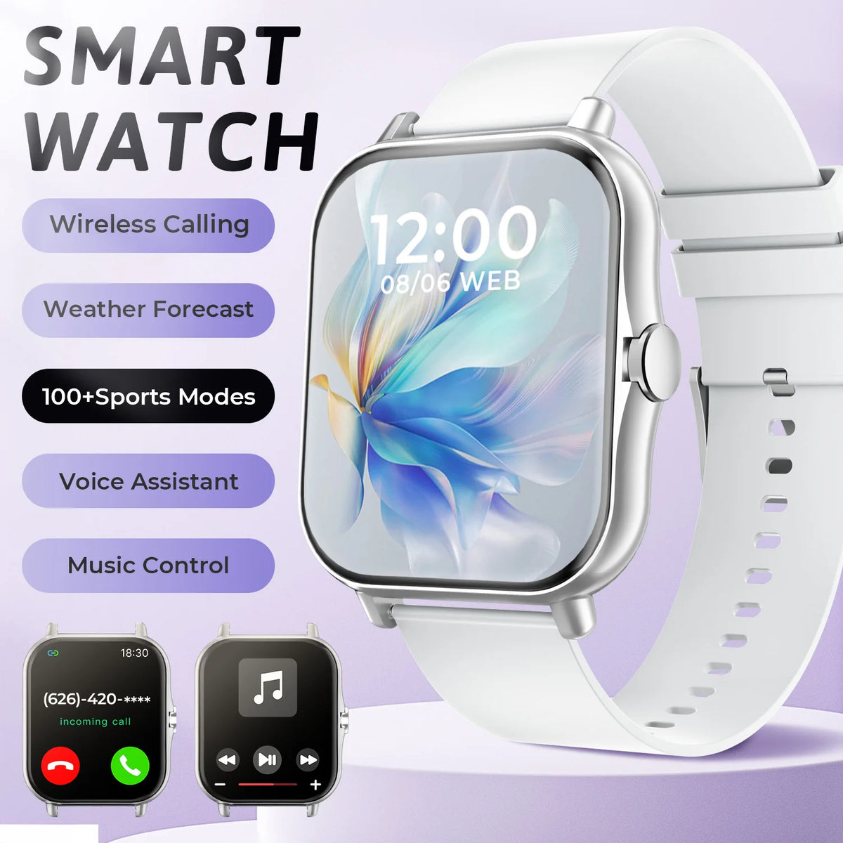 Smartwatch with Bluetooth Calling, Heart Rate and Sleep Tracking