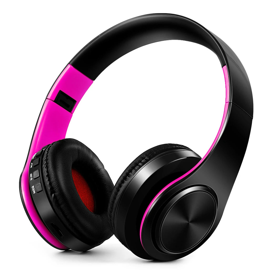 Gold Wireless Bluetooth Headphones with Built-in Microphone