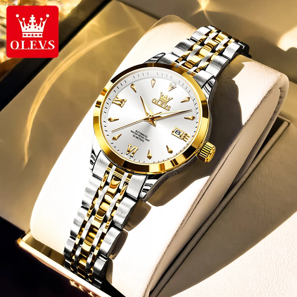 OLEVS 9956 Women's Automatic Mechanical Watch, Dual Calendar