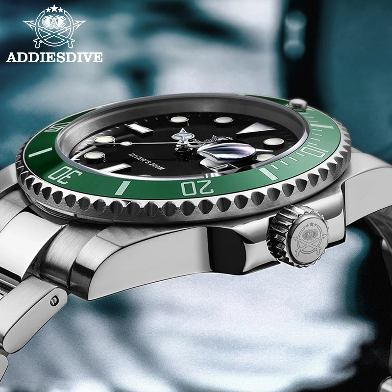 ADDIESDIVE Men's Stainless Steel Quartz Watch, Water Resistant