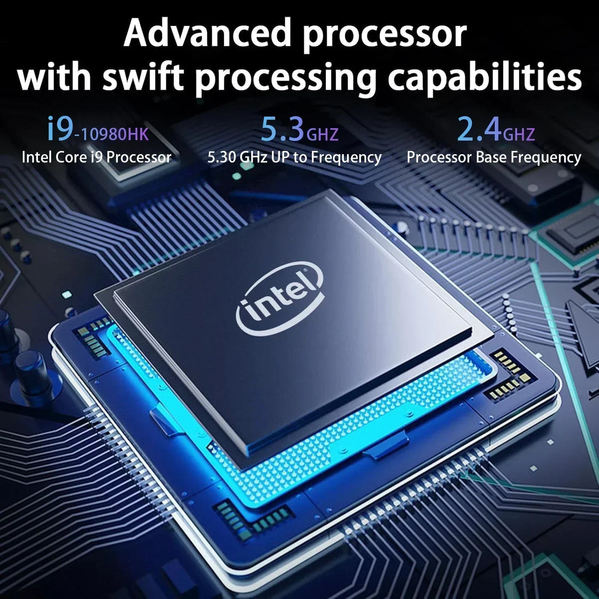 جهاز كمبيوتر محمول مقاس 14.1 بوصة، معالج Intel Core i9-10980HK، ذاكرة وصول عشوائي 32 جيجابايت، قرص صلب 2 تيرابايت M.2 SSD، 16 مساراً للمعالجة