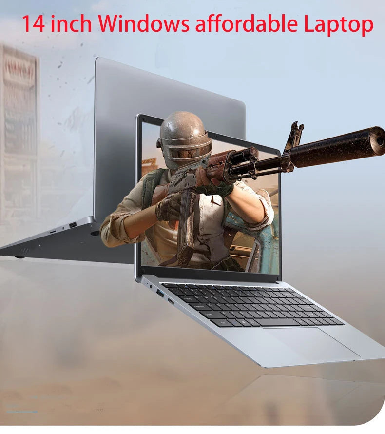 14" Windows 10 Laptop, 6GB RAM, 64GB SSD, HD Webcam and Wi-Fi