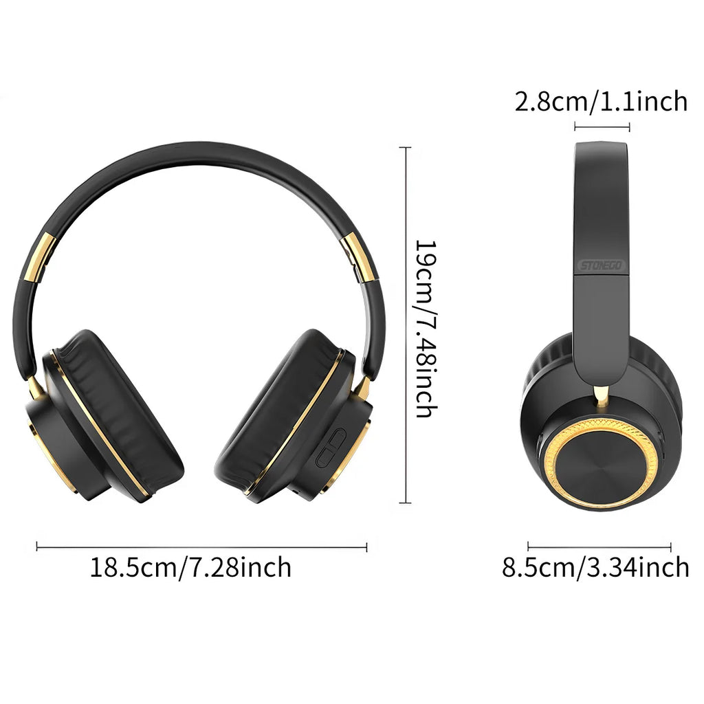 Foldable Over-Ear Bluetooth Headphones with Microphone