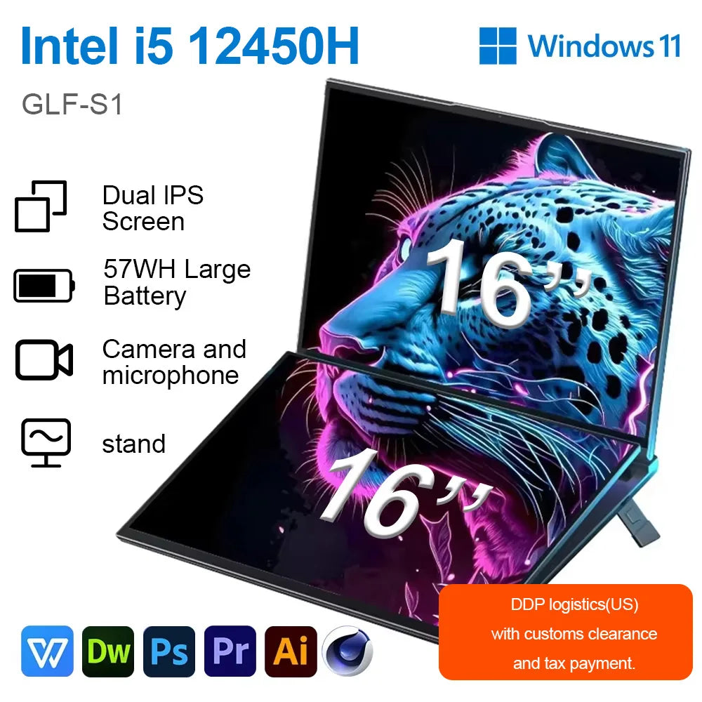 GLF-S1 16 inch dual-screen laptop, main view