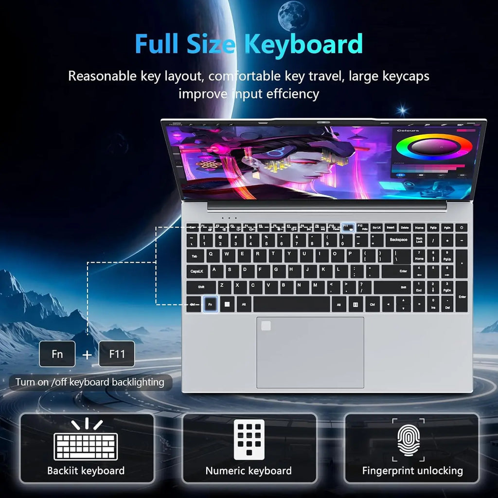 15.6" Laptop, Intel Core i3-6100U, 16GB RAM, 1TB SSD, Windows 11 Pro