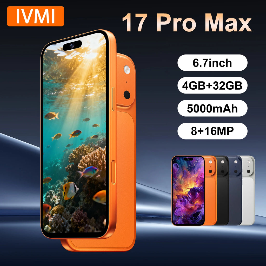 IVMI 17 Pro Max Smartphone, 6.7", 4GB RAM, 32GB, Dual SIM, 4G