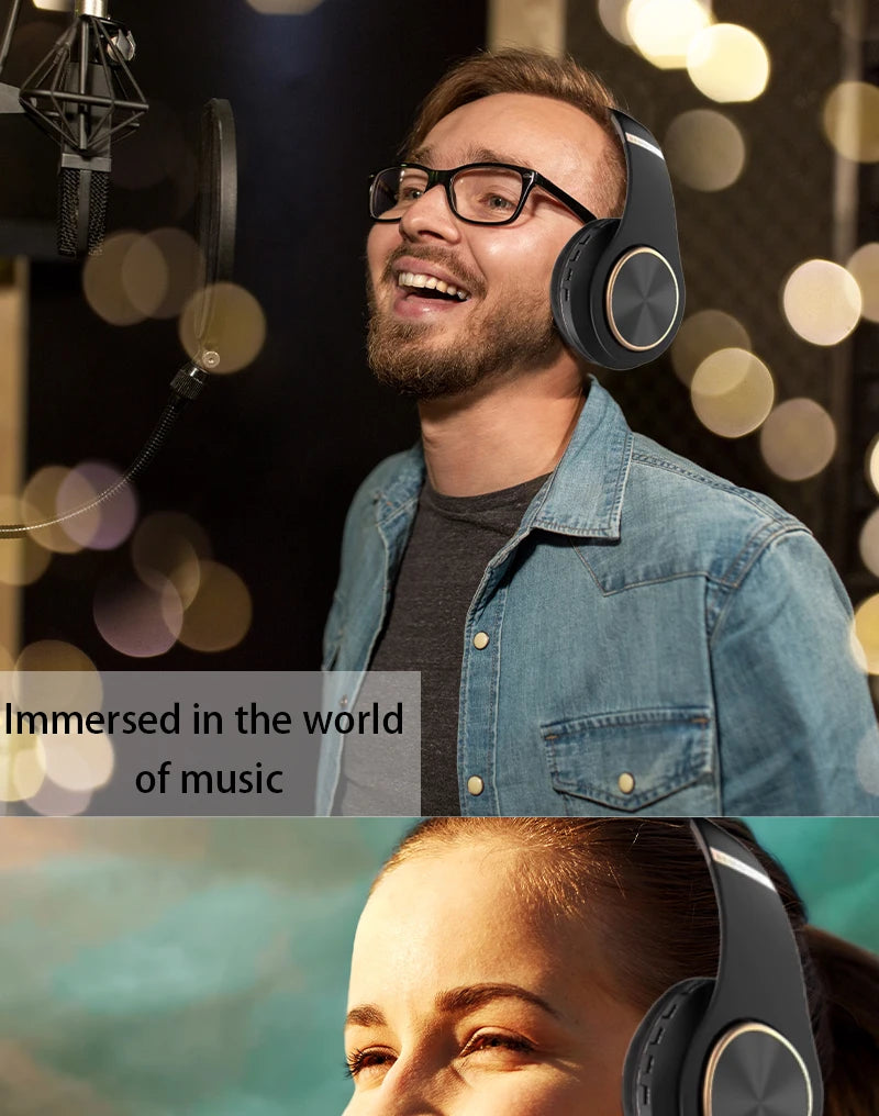 EOENKK T8 Wireless Bluetooth 5.3 Headphones, Foldable, Low Latency