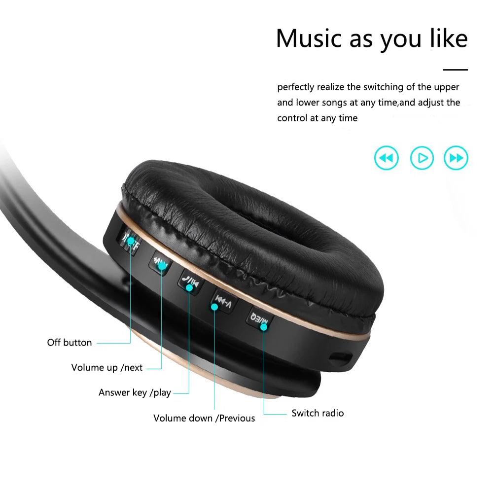 EOENKK T8 Wireless Bluetooth 5.3 Headphones, Foldable, Low Latency