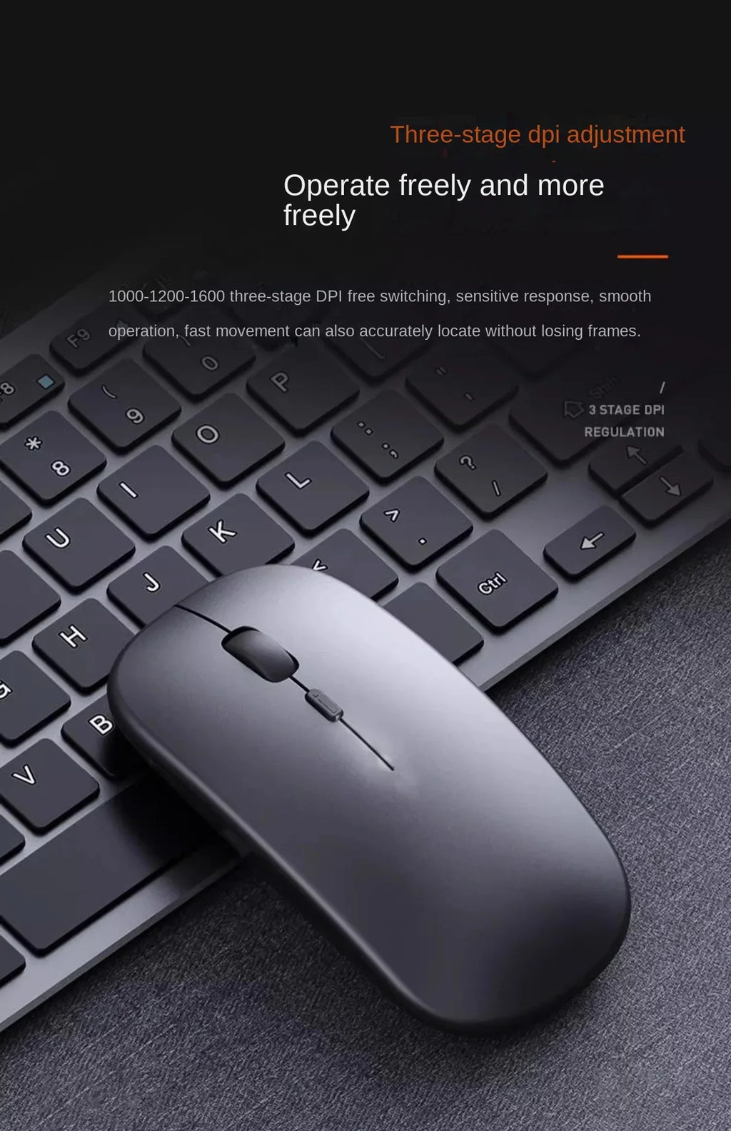 Rechargeable Wireless Bluetooth Mouse, Silent Click, Ergonomic