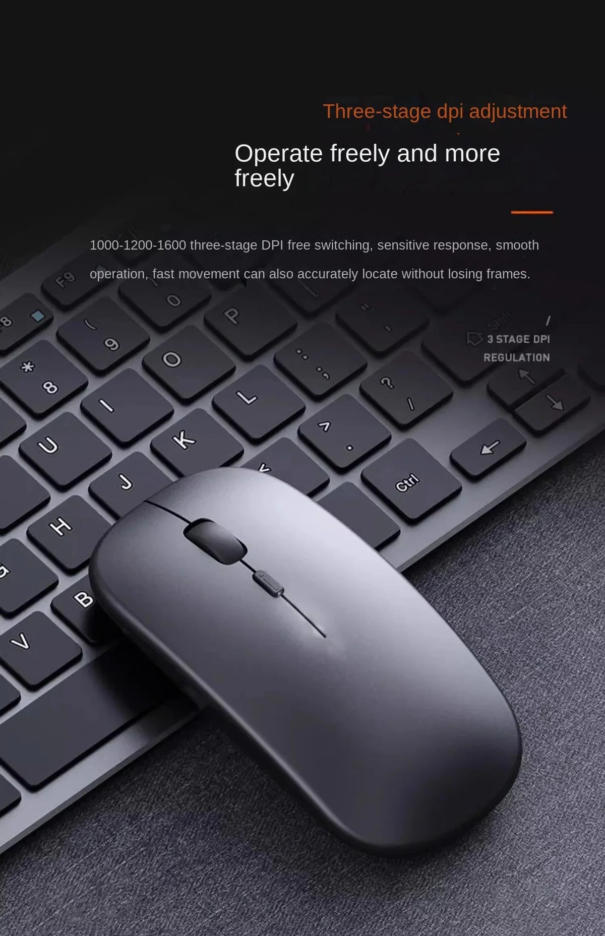 Rechargeable Wireless Bluetooth Mouse, Silent Click, Ergonomic
