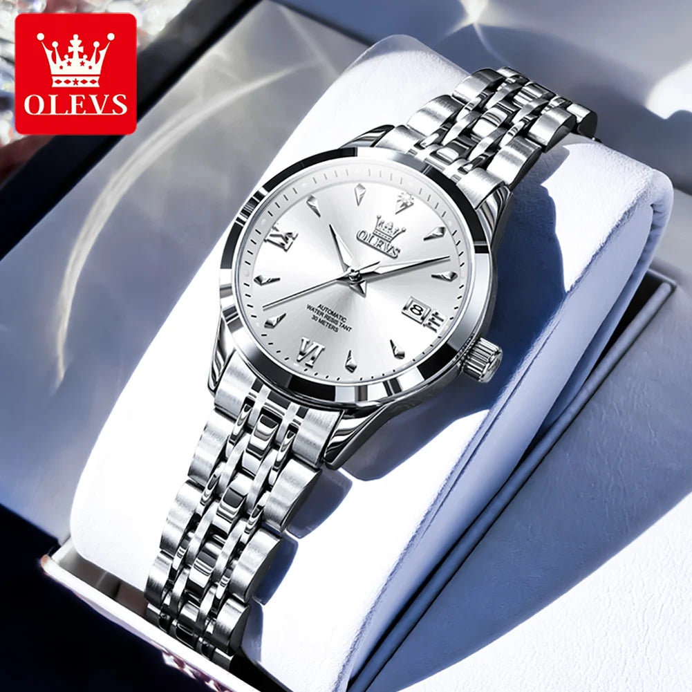 OLEVS 9956 Women's Automatic Mechanical Watch, Dual Calendar