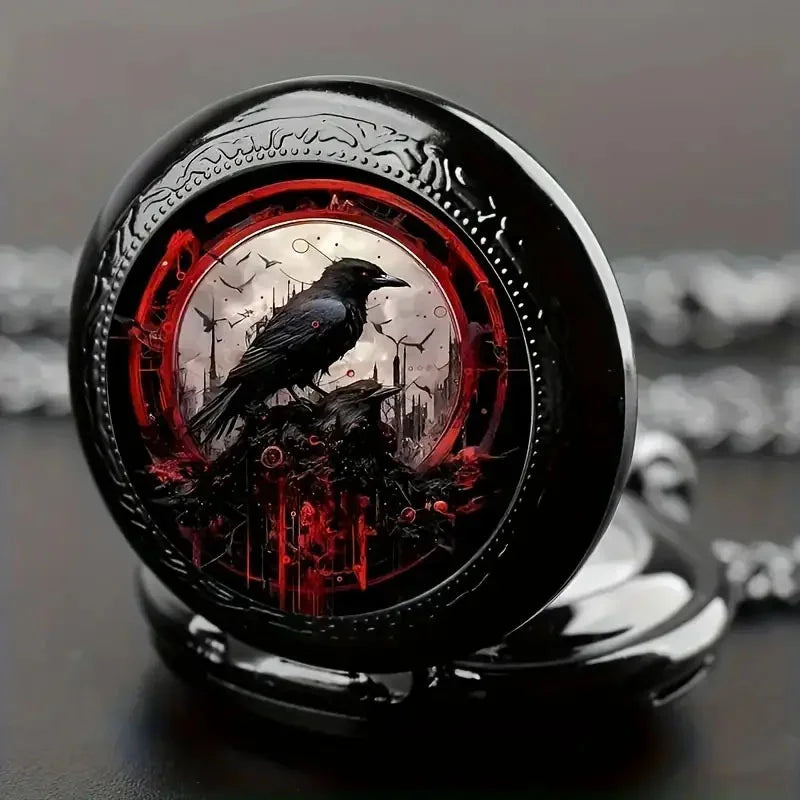Flip pocket watch, side and back angle
