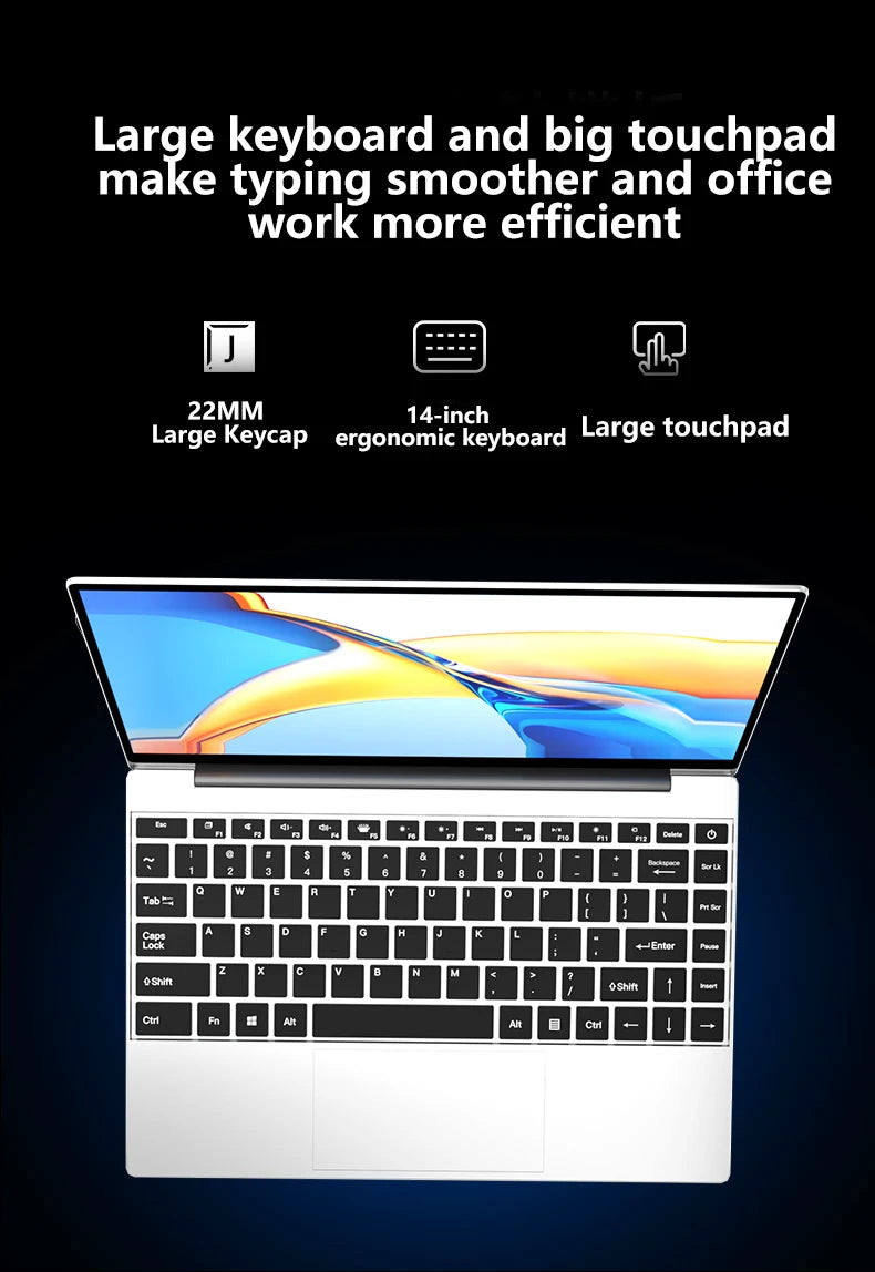 LENO 14.1" Laptop, Intel 4405U, 16GB RAM, 2TB SSD, Windows 11