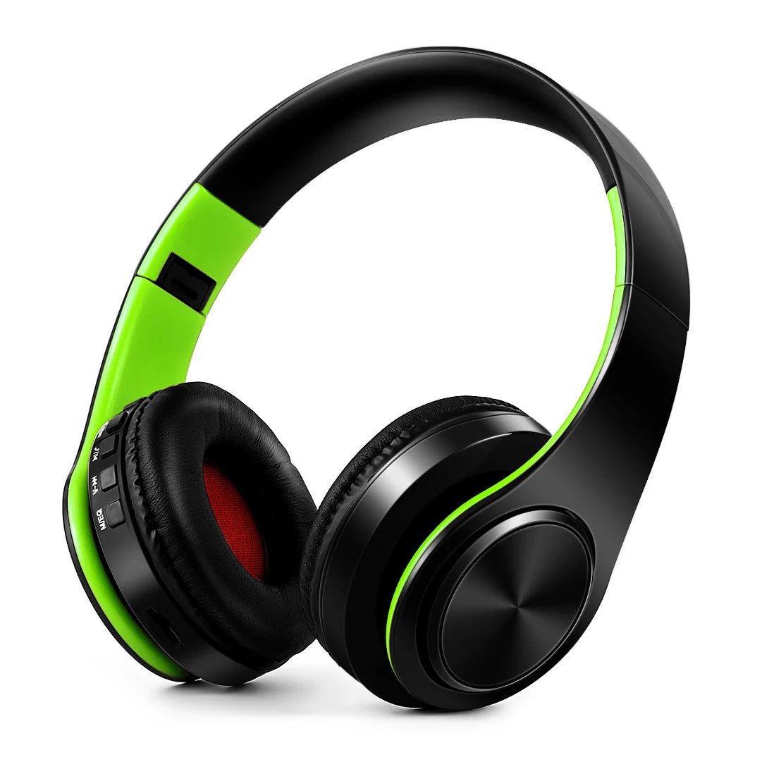 Gold Wireless Bluetooth Headphones with Built-in Microphone