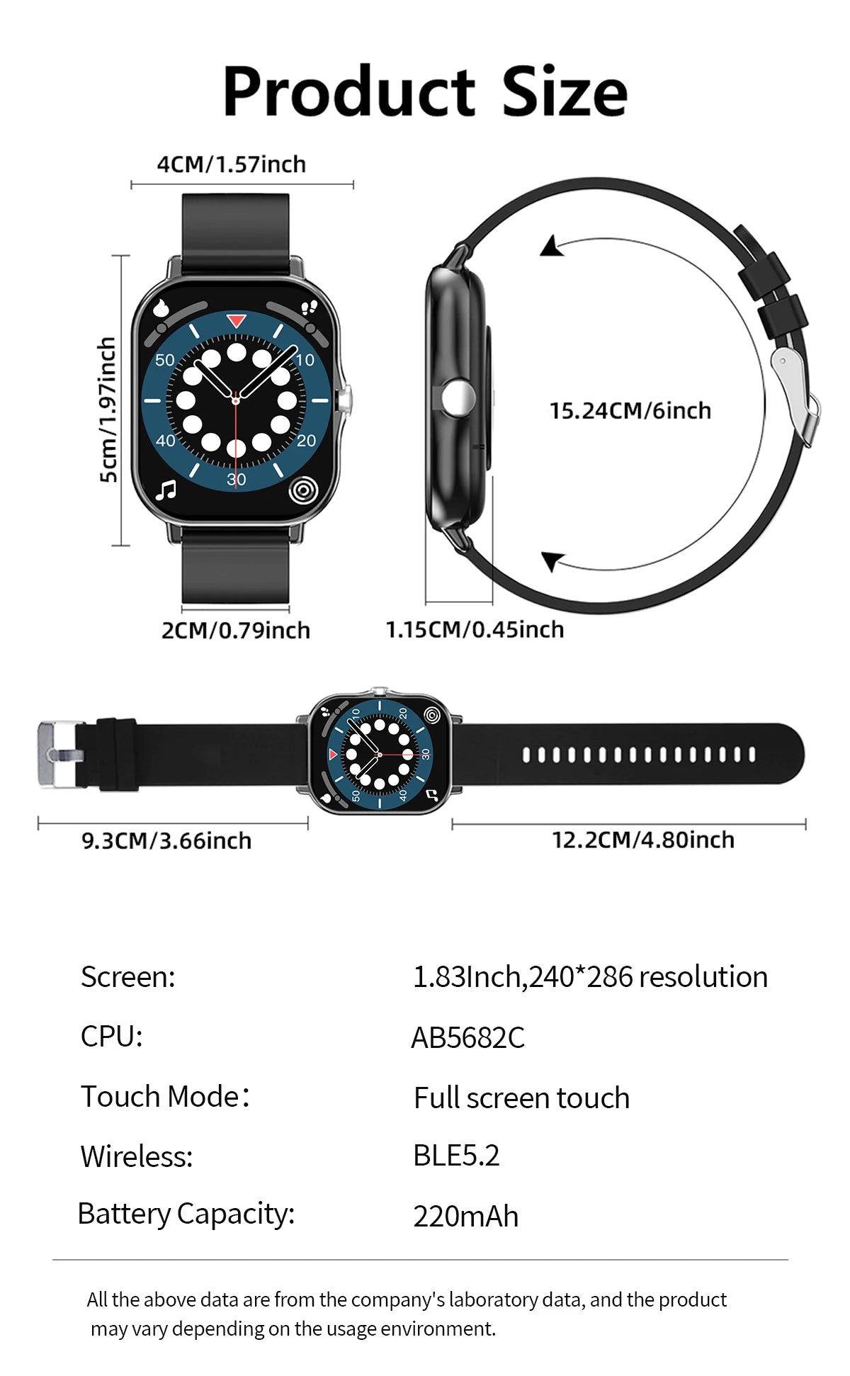 Smartwatch with Bluetooth Calling, Heart Rate and Sleep Tracking