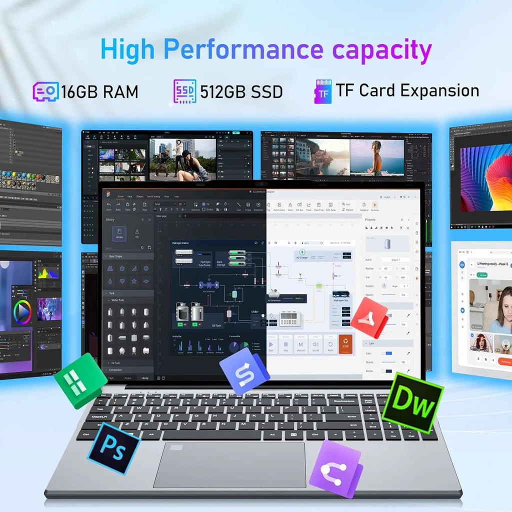 15.6" Laptop, Intel Core i3-6100U, 16GB RAM, 2TB SSD, Windows 11 Pro
