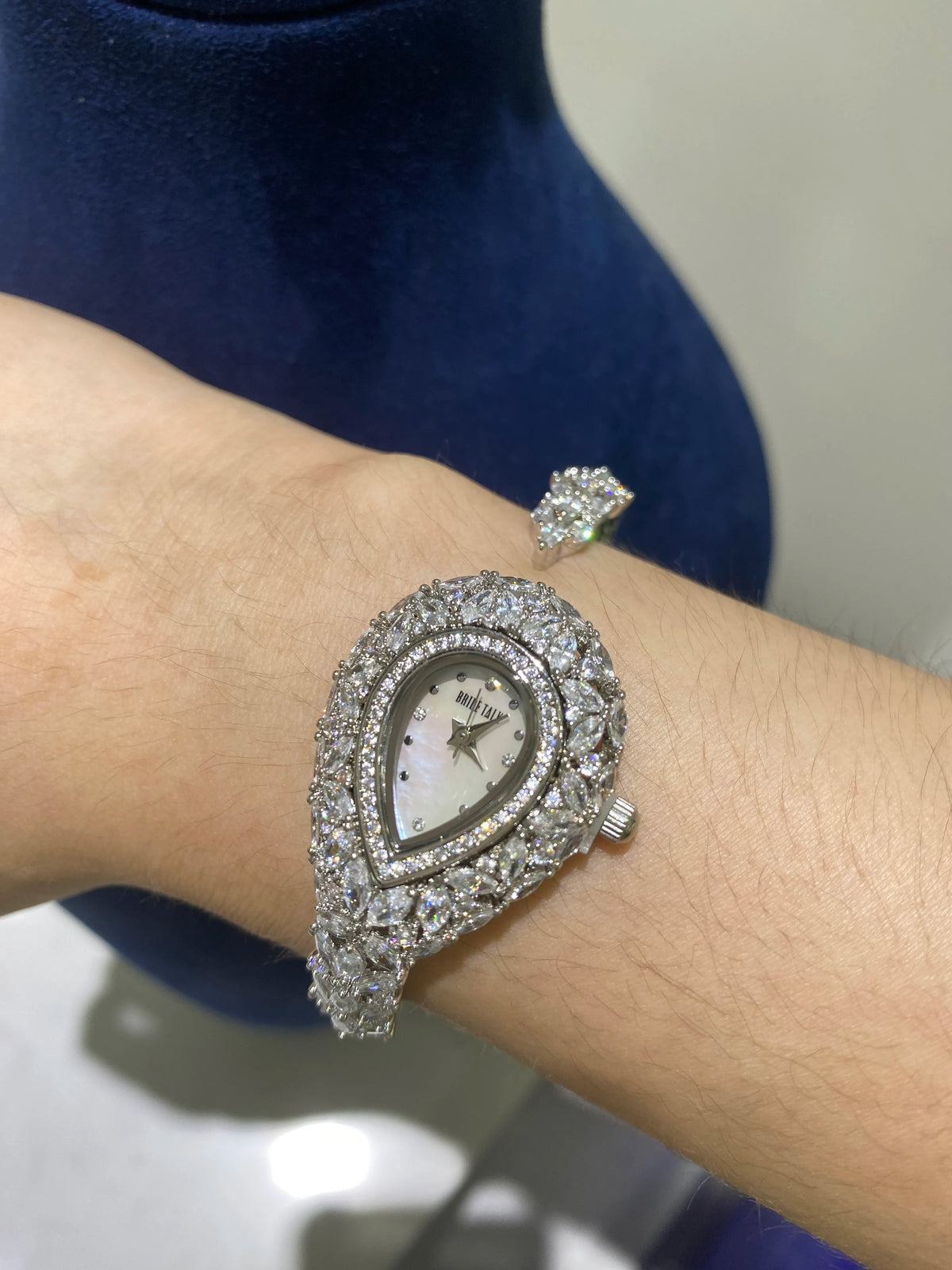 Women's Cubic Zirconia Bangle Watch, 46 x 56 mm