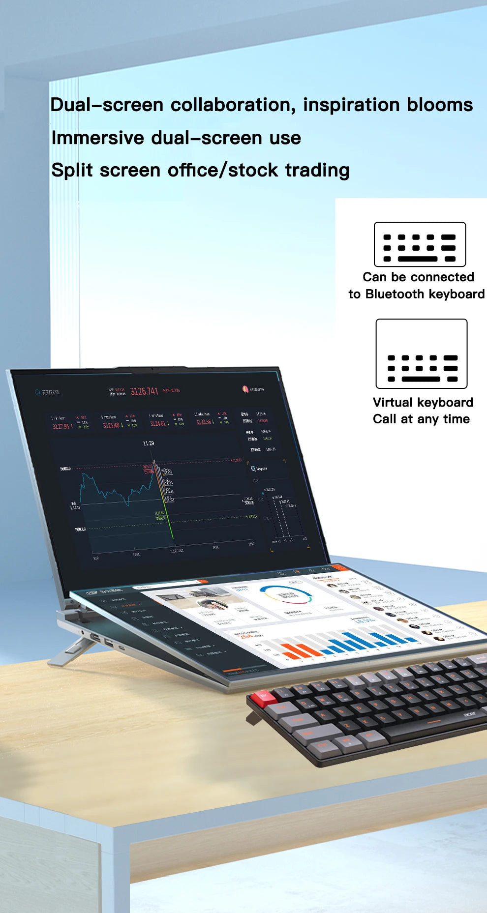 GLF-S1 16" Dual-Screen Laptop, Intel Core i3-1215U, 2TB SSD, Windows 11