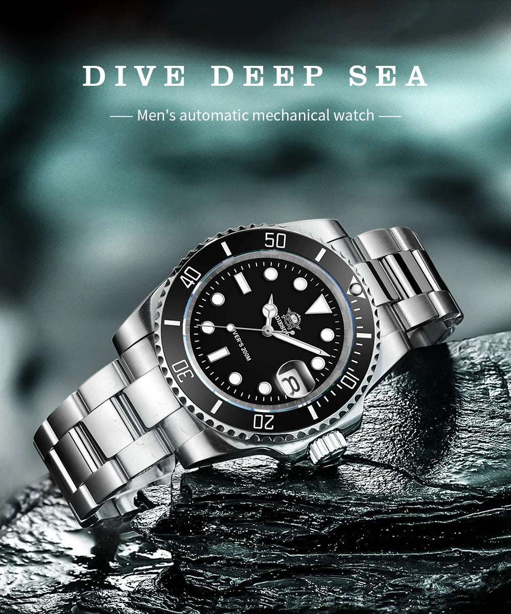 ADDIESDIVE Men's Stainless Steel Quartz Watch, Water Resistant