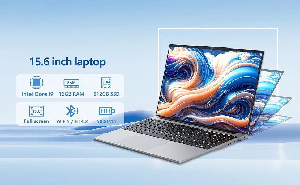 15.6" Laptop, Intel Core i9-9900, 16GB RAM, 2TB SSD, IPS, Windows 11