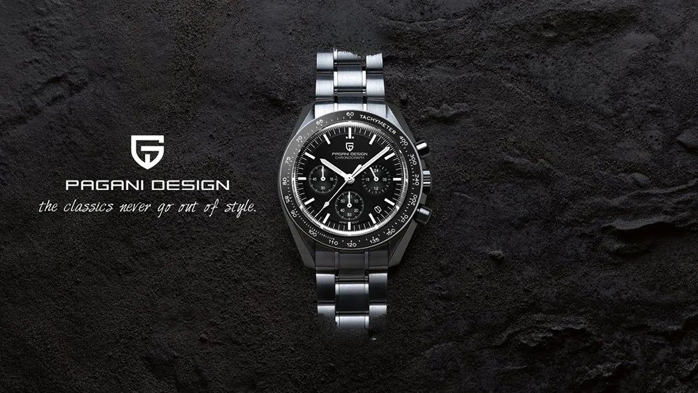 PAGANI DESIGN Moon Men's Chronograph Quartz Watch, Sapphire Glass