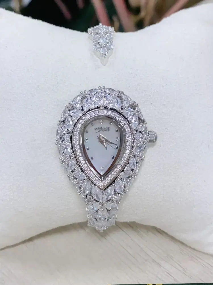 Women's Cubic Zirconia Bangle Watch, 46 x 56 mm