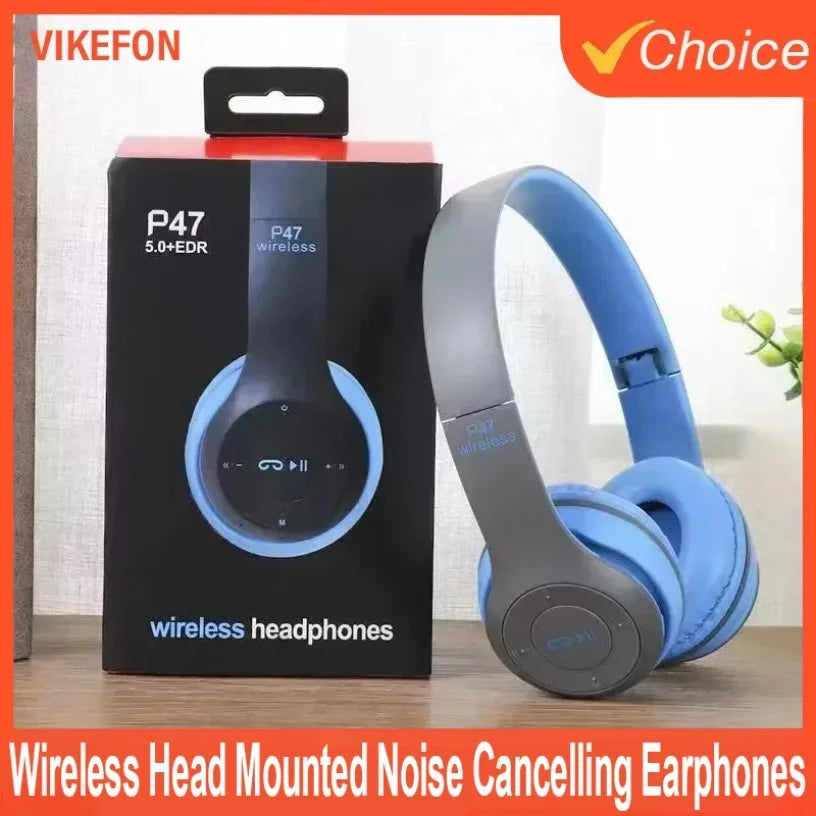 P47 Foldable Wireless Bluetooth Headset, Stereo Sound