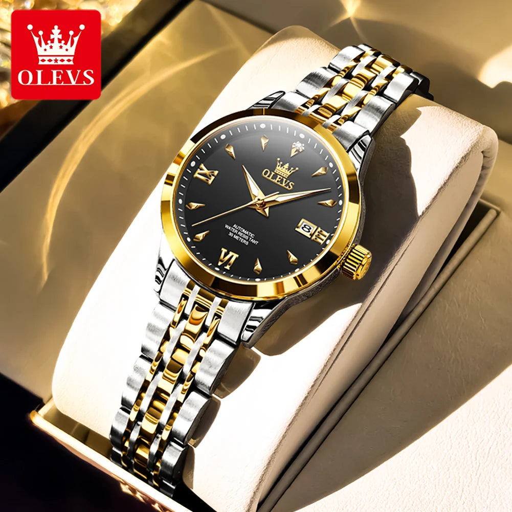 OLEVS 9956 Women's Automatic Mechanical Watch, Dual Calendar
