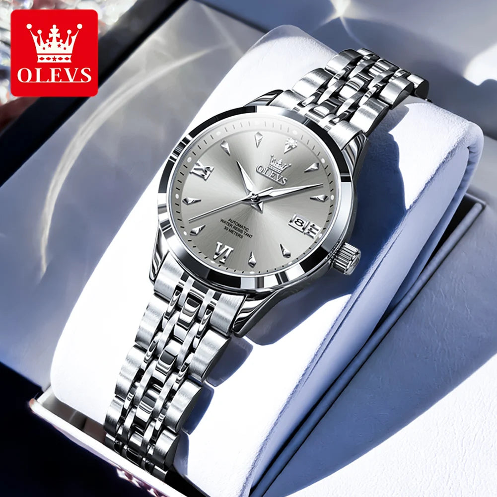 OLEVS 9956 Women's Automatic Mechanical Watch, Dual Calendar