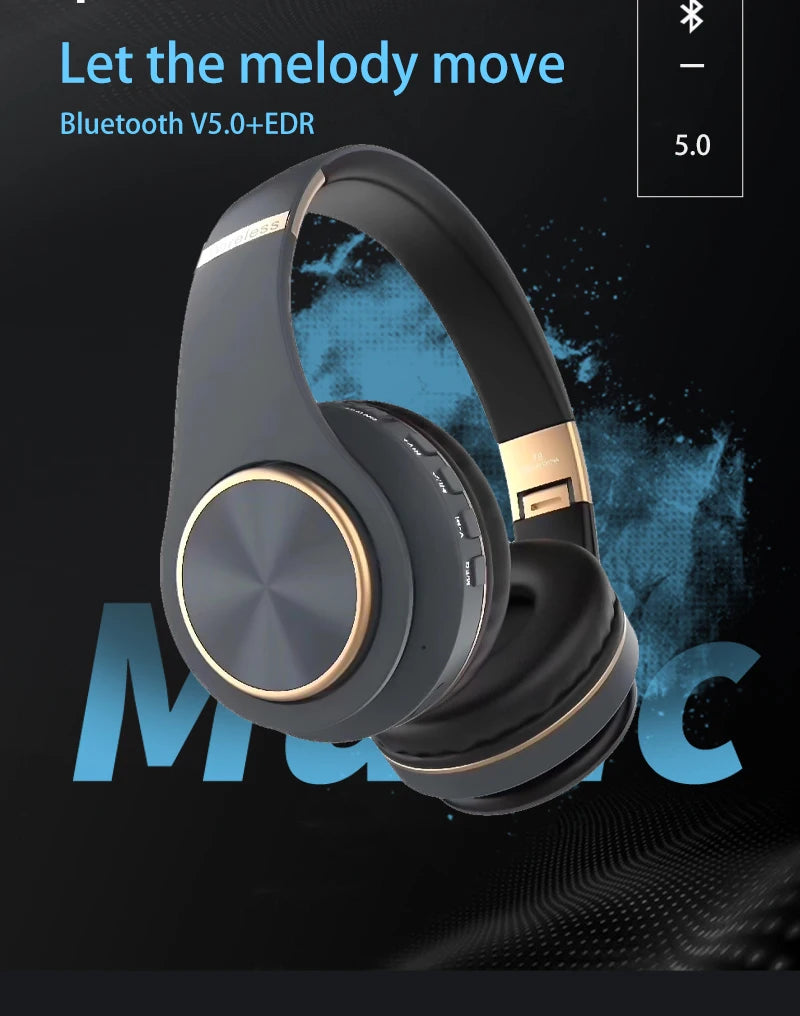 EOENKK T8 Wireless Bluetooth 5.3 Headphones, Foldable, Low Latency