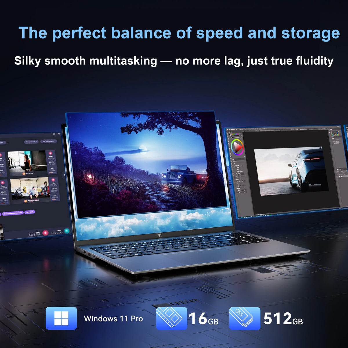 KAMRUI 16" Gaming Laptop, AMD Ryzen 9 6900HX, 16GB RAM, 512GB SSD