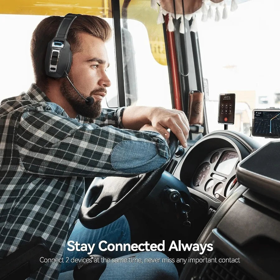 Trucker Bluetooth 5.2 Wireless Headset with Noise Cancelling Mic