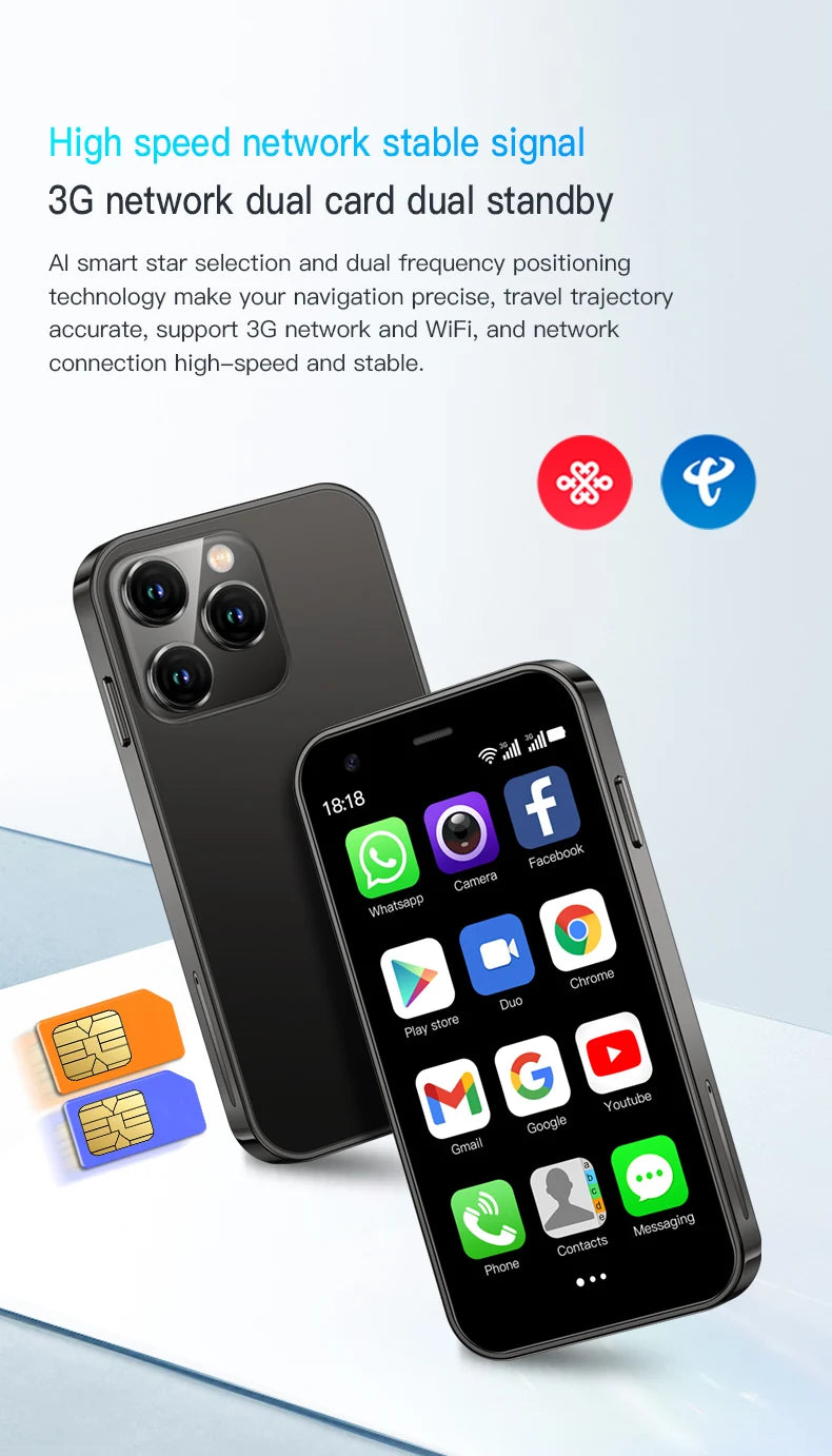 SERVO 15SE Mini Smartphone, 3.0", Dual SIM, Wi-Fi Hotspot, Android