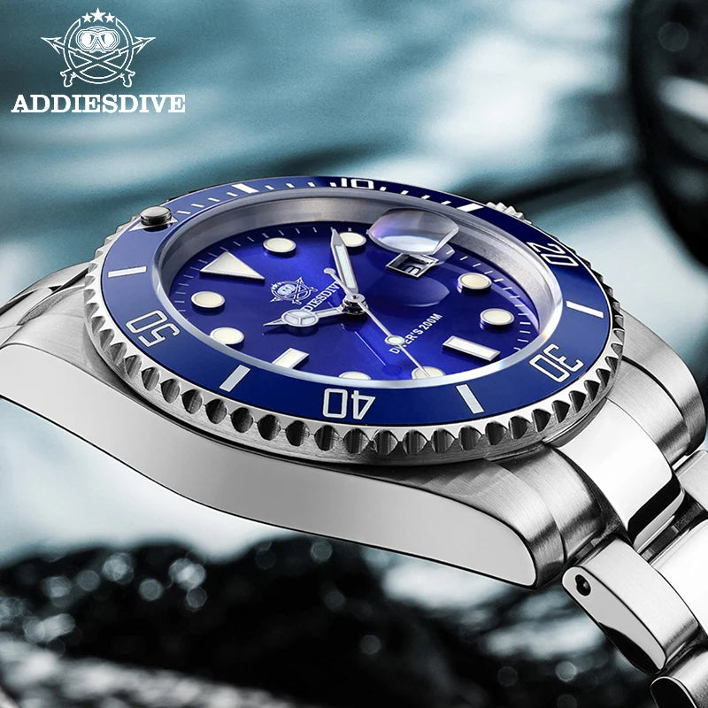 ADDIESDIVE Men's Stainless Steel Quartz Watch, Water Resistant