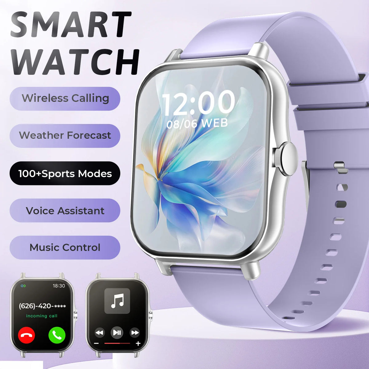 Smartwatch with Bluetooth Calling, Heart Rate and Sleep Tracking