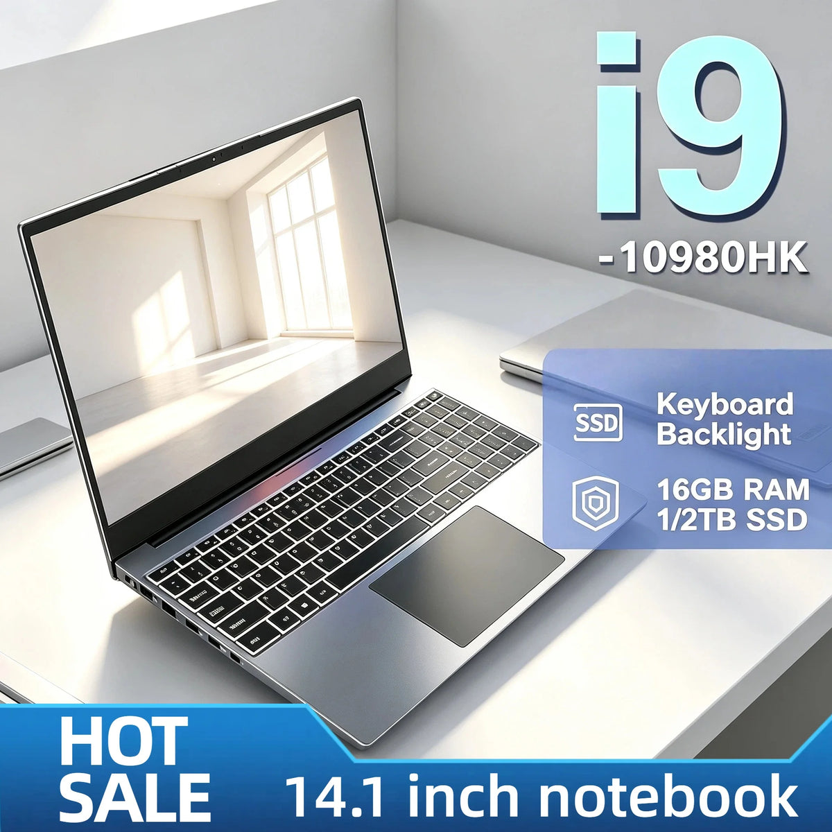 14.1" Laptop, Intel Core i9-10980HK, 32GB RAM, 2TB SSD, 8-Core