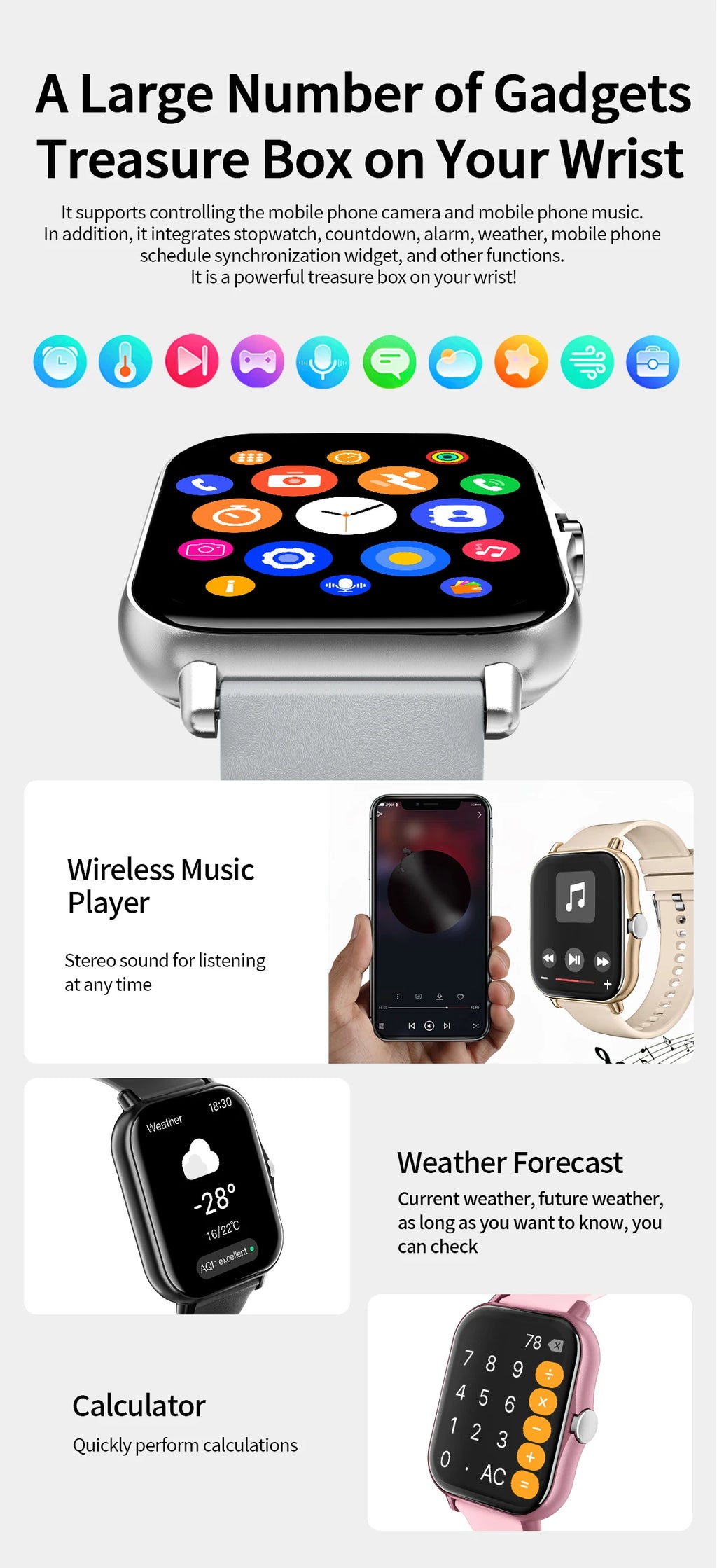 Smartwatch with Bluetooth Calling, Heart Rate and Sleep Tracking