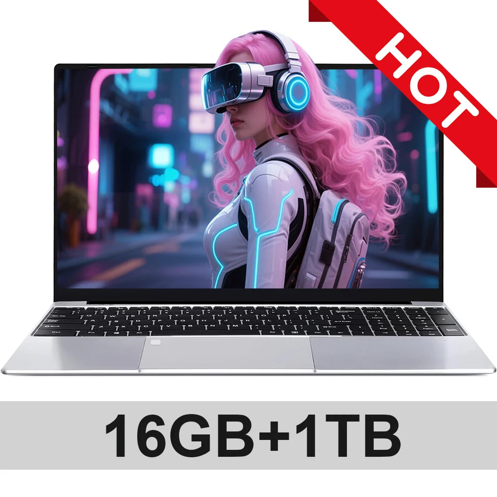 15.6" Laptop, Intel Core i3-6100U, 16GB RAM, 2TB SSD, Windows 11 Pro