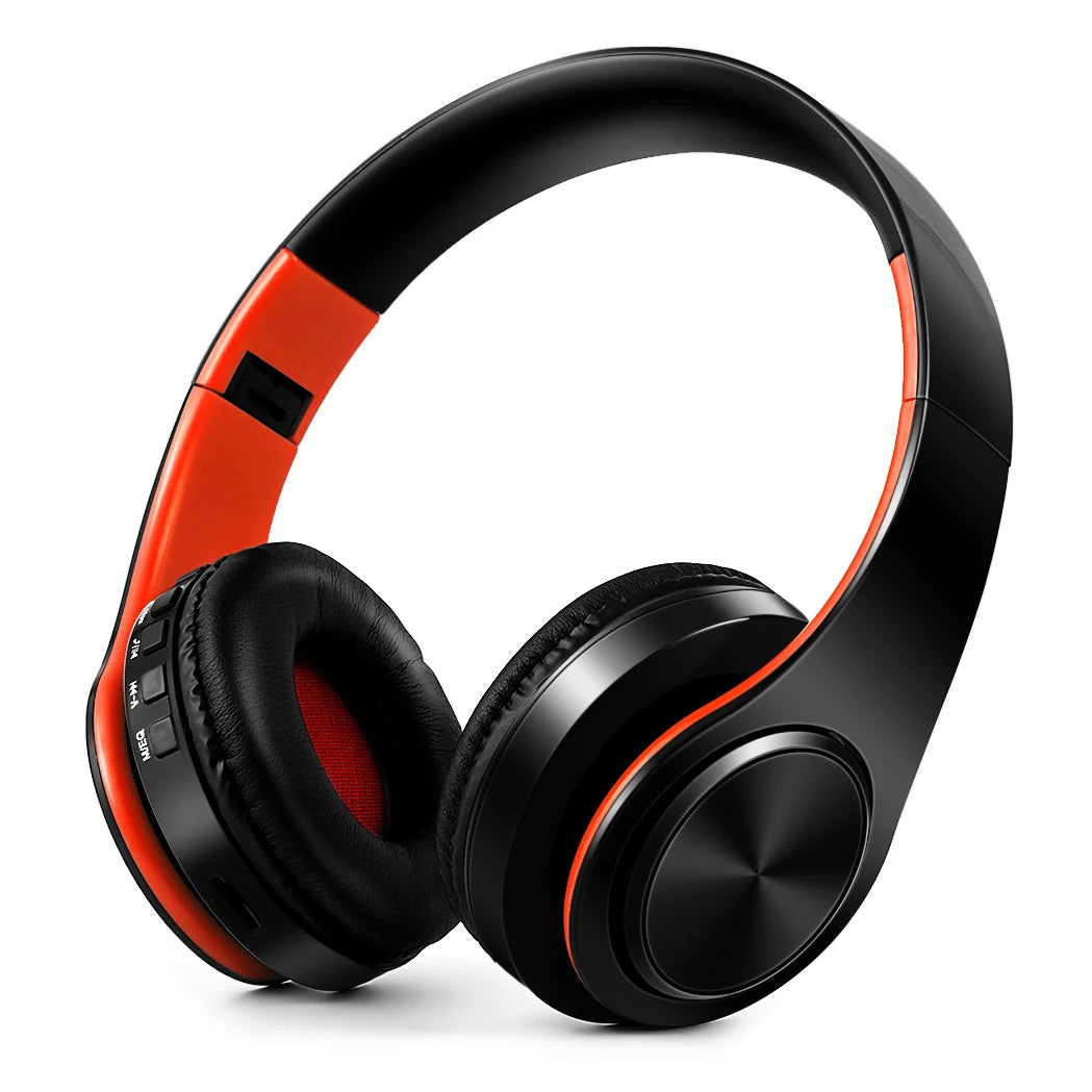 Gold Wireless Bluetooth Headphones with Built-in Microphone