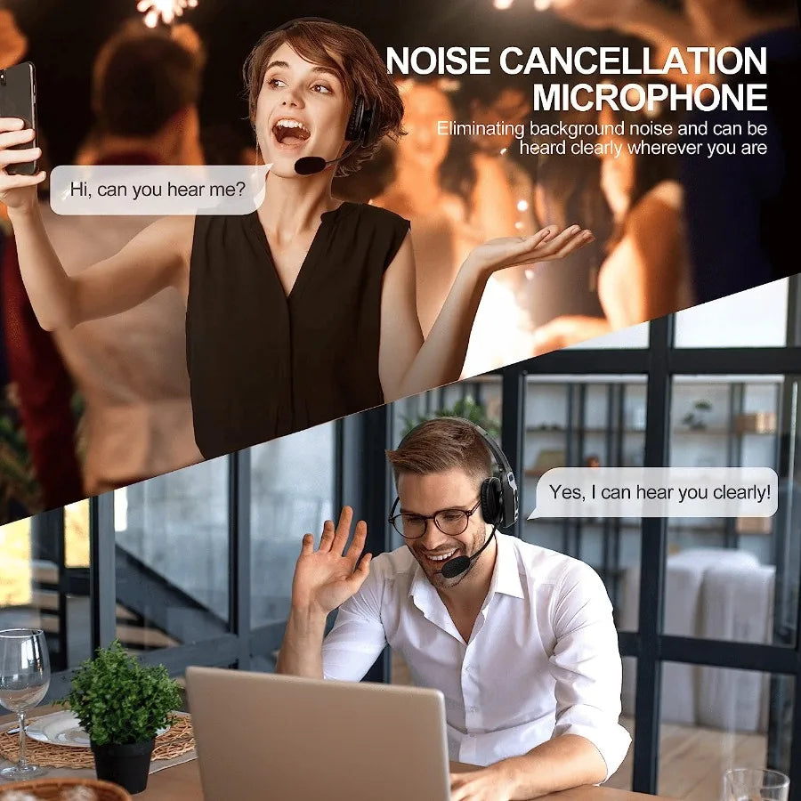 Trucker Bluetooth 5.2 Wireless Headset with Noise Cancelling Mic