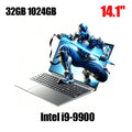كمبيوتر محمول 14.1 بوصة، معالج Intel Core i9-9900، ذاكرة وصول عشوائي (RAM) سعة 16 جيجابايت، قرص صلب SSD سعة 1 تيرابايت، نظام ويندوز 11، قارئ بصمات الأصابع