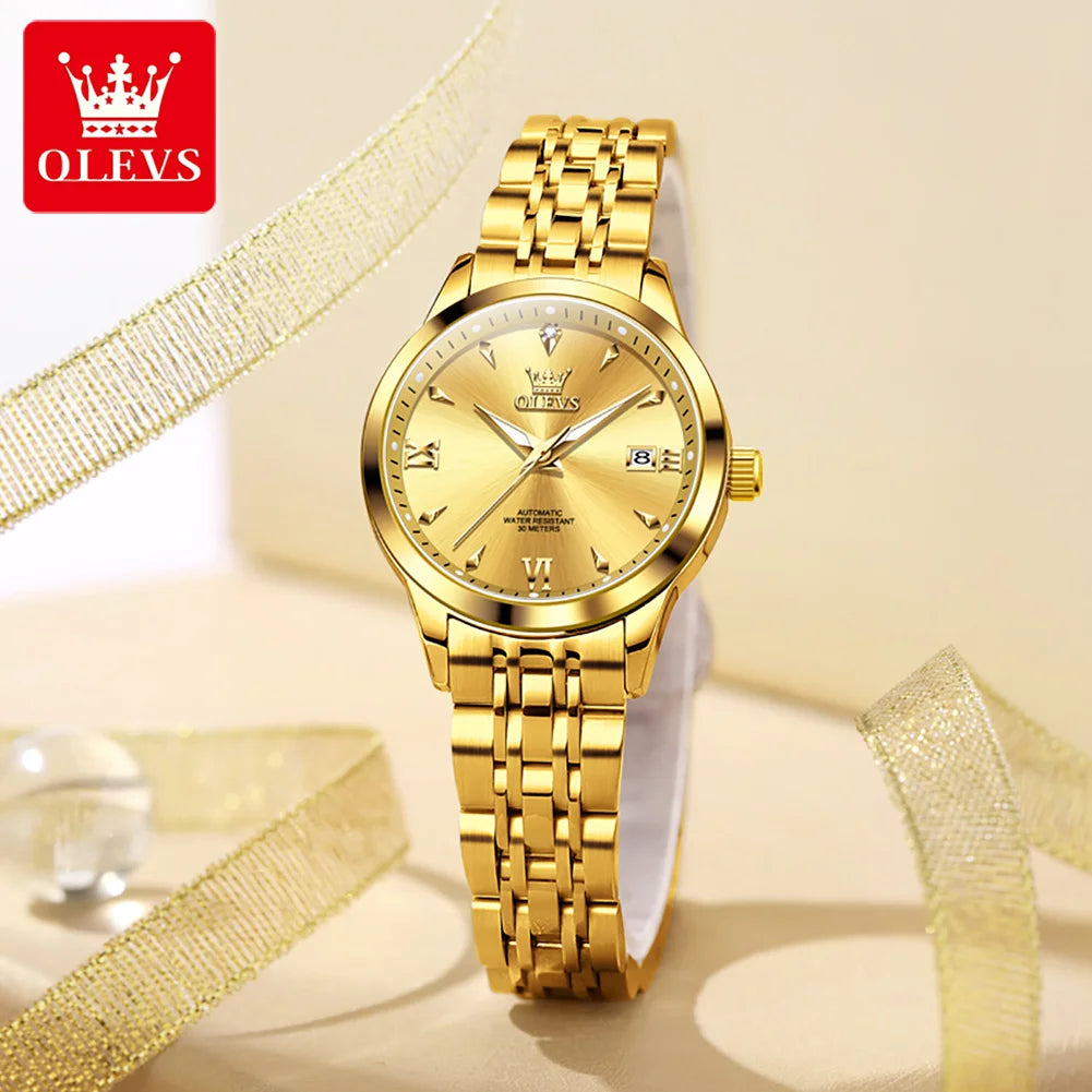 OLEVS 9956 Women's Automatic Mechanical Watch, Dual Calendar
